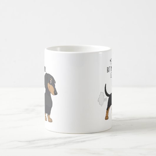 Funny Dachshund Dog Fart Koffiemok (Center)