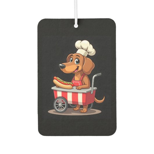 Funny Dachshund Dog Hotdog Sandwich Weenie Sausage Luchtverfrisser (Voorkant)