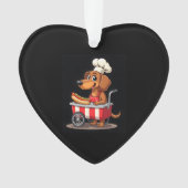 Funny Dachshund Dog Hotdog Sandwich Weenie Sausage Ornament (voorkant)