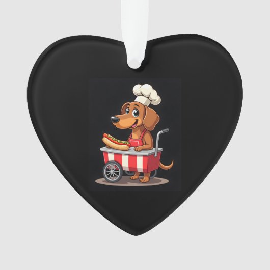 Funny Dachshund Dog Hotdog Sandwich Weenie Sausage Ornament (voorkant)