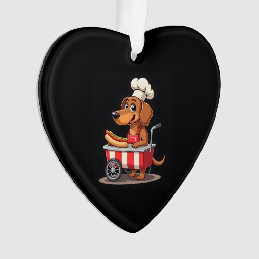 Funny Dachshund Dog Hotdog Sandwich Weenie Sausage Ornament (voorkant)