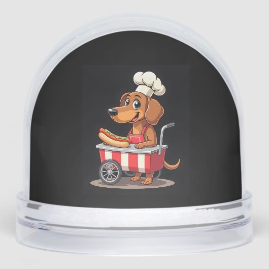 Funny Dachshund Dog Hotdog Sandwich Weenie Sausage Sneeuwbol (Voorkant)
