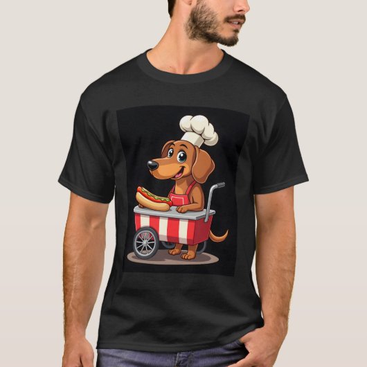 Funny Dachshund Dog Hotdog Sandwich Weenie Sausage T-shirt (Voorkant)