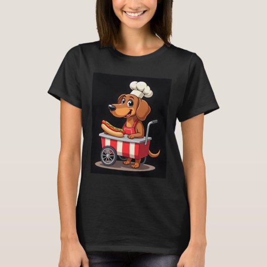 Funny Dachshund Dog Hotdog Sandwich Weenie Sausage T-shirt (Voorkant)