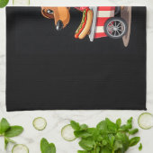 Funny Dachshund Dog Hotdog Sandwich Weenie Sausage Theedoek (Gevouwen)