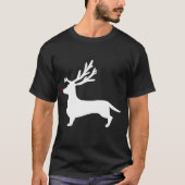 Funny Dachshund Dog-kerstreindester Antlers T-shirt (Voorkant)