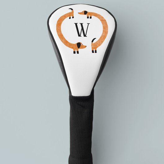 Funny Dachshund Dog Monogram Golfheadcover