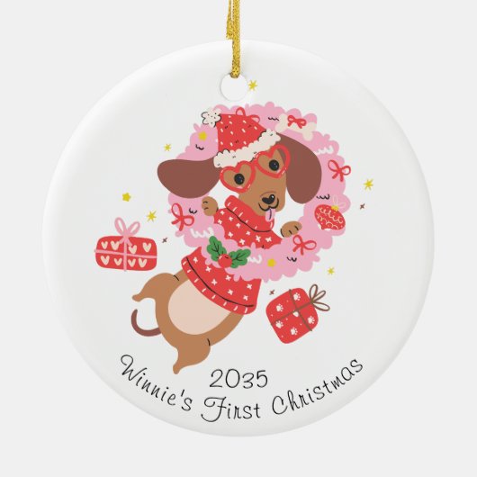 Funny Dachshund Dog Ornament (Achterkant)