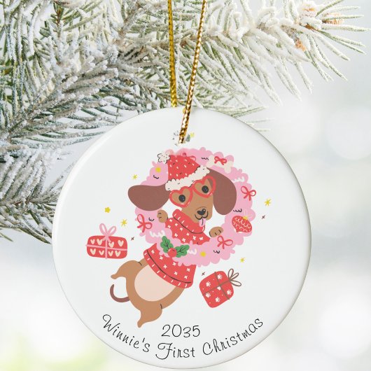 Funny Dachshund Dog Ornament