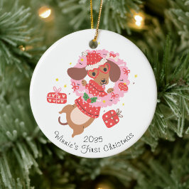 Funny Dachshund Dog Ornament