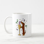 Funny Dachshund Dog Party Cartoon Koffiemok (Links)