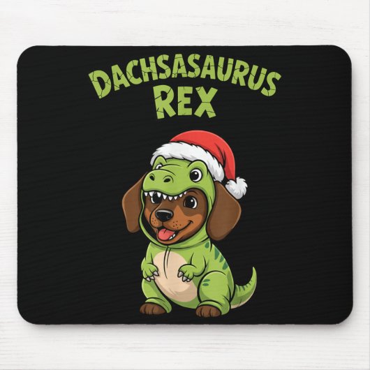 Funny Dachshund Dog T-rex Costume Christmas Kids B Muismat (Voorkant)