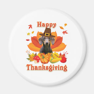 Funny Dachshund Dog Thanksgiving Herfst herfst Magneet