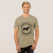 Funny dachshund dog Tri-Blend shirt (Voorkant volledig)