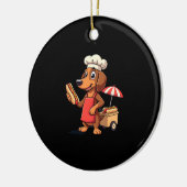 Funny Dachshund Dog Weenie Sausage Hotdog Sandwich Keramisch Ornament (Links)