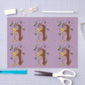 Funny Dachshund Drink Champagne Tissuepapier (Craft)