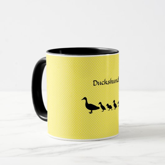 Funny Dachshund Duck Coffee Mok (Voorkant links)
