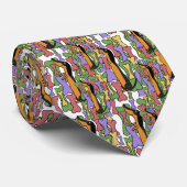 Funny Dachshund en Biscuits Abstracte kunst Stropdas (Opgerold)