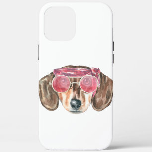 Funny Dachshund Face Hippie Dog Case-Mate iPhone Case