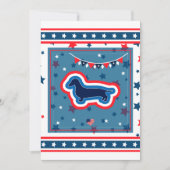 Funny Dachshund Fireworks 4th of Juli BBQ Party Kaart (Voorkant)