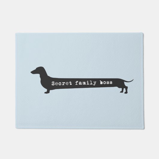Funny Dachshund, geheime baas silhouette doormat Deurmat (Voorkant)
