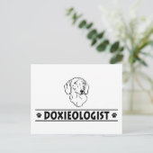 Funny Dachshund - Gladdeerd Briefkaart (Staand voorkant)