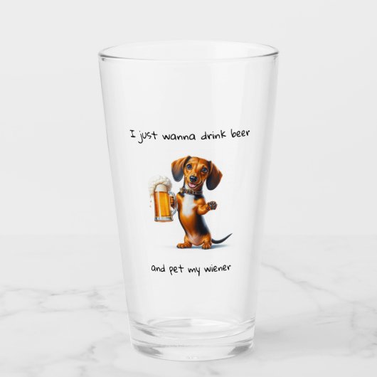 Funny Dachshund Glas (Voorkant)