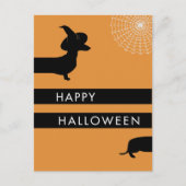 Funny dachshund halloween aankondigingskaart (Voorkant)