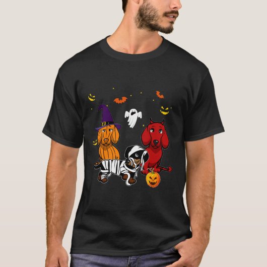 Funny Dachshund Halloween Costumes Dachshund Lover T-shirt (Voorkant)