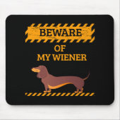 Funny Dachshund Hondenliefhebber Let op mijn Wiene Muismat (Voorkant)