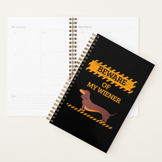 Funny Dachshund Hondenliefhebber Let op mijn Wiene Planner (Display)