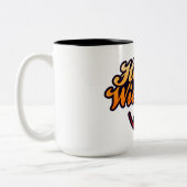 Funny Dachshund 'Hou mijn vrouw vast' Tweekleurige Koffiemok (Links)