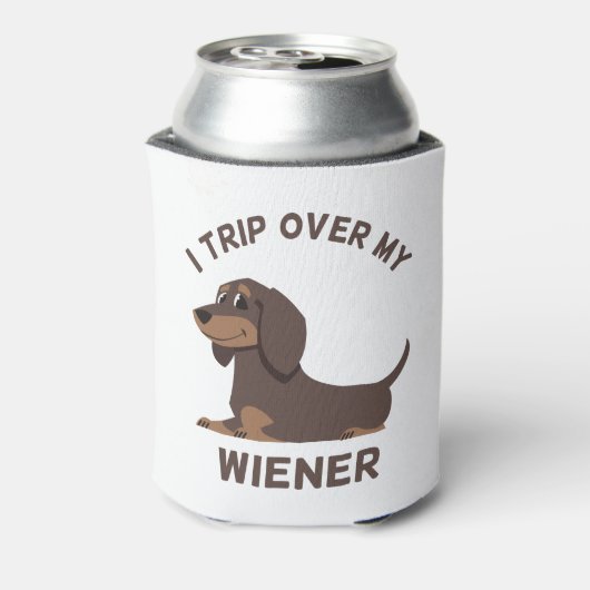 Funny Dachshund - ik heb mijn Wiener overvallen -  Blikjeskoeler (Blikje Achterkant)