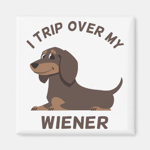 Funny Dachshund - ik heb mijn Wiener overvallen -  Magneet