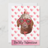 Funny Dachshund, ik wil jullie Valentijnsdag geven Feestdagenkaart (Voorkant)