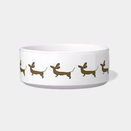 Funny dachshund illustration pet bowl voerbakje