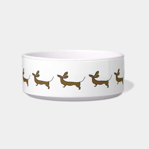 Funny dachshund illustration pet bowl voerbakje