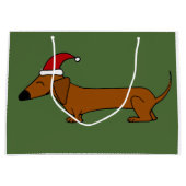 Funny Dachshund in Santa Hat-kerstcadeau Large Cadeautasje (Voorkant)