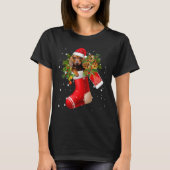 Funny Dachshund in Sock-kerstkerstkerstkerstkerstk T-shirt (Voorkant)