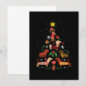 Funny Dachshund-kerstboom Bedankkaart (Voorkant / Achterkant)