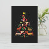 Funny Dachshund-kerstboom Bedankkaart (Staand voorkant)