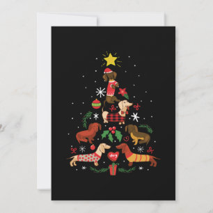 Funny Dachshund-kerstboom Bedankkaart