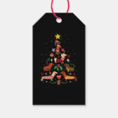 Funny Dachshund-kerstboom Cadeaulabel (Voorkant)