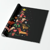 Funny Dachshund-kerstboom Cadeaupapier (Uitgerold)