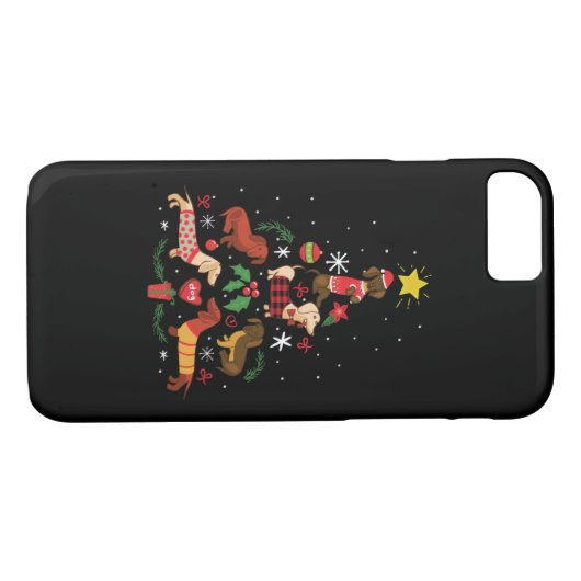 Funny Dachshund-kerstboom Case-Mate iPhone Case (Achterkant (Horizontaal))