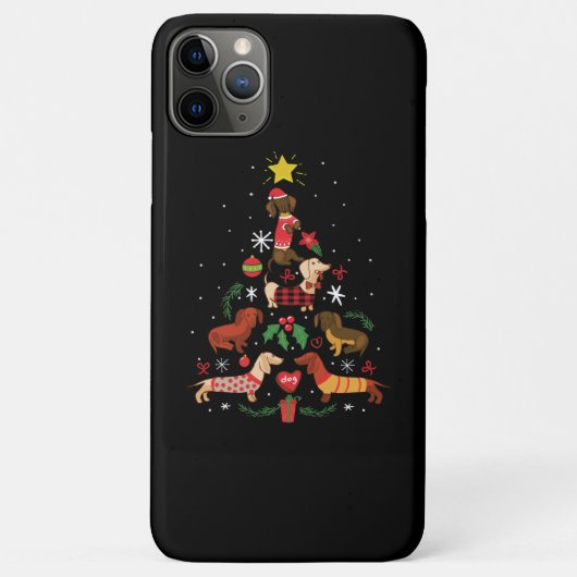 Funny Dachshund-kerstboom Case-Mate iPhone Case (Achterkant)