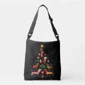 Funny Dachshund-kerstboom Crossbody Tas (Voorkant)