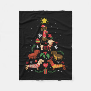 Funny Dachshund-kerstboom Fleece Deken