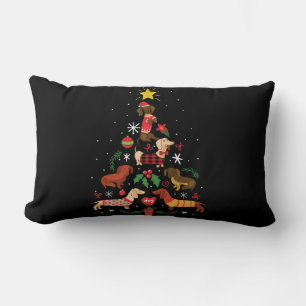 Funny Dachshund-kerstboom Kussen