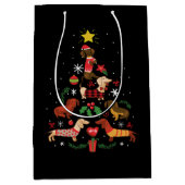 Funny Dachshund-kerstboom Medium Cadeauzakje (Voorkant)